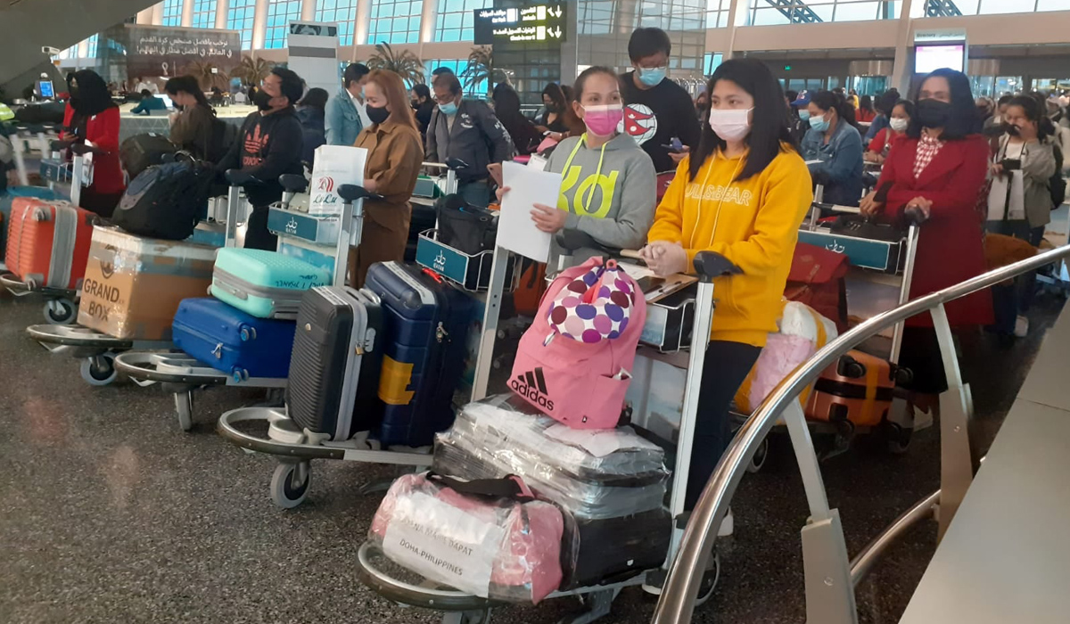 Filipinos repatriated from Qatar